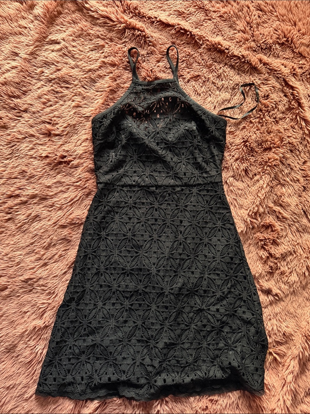 Laundry Black Lace Halter Mini Dress